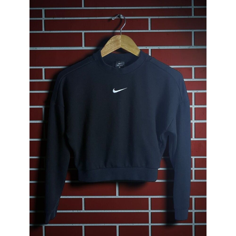Nike Dri-FIT Women’s XS Black Open Back Cropped Sweatshirt